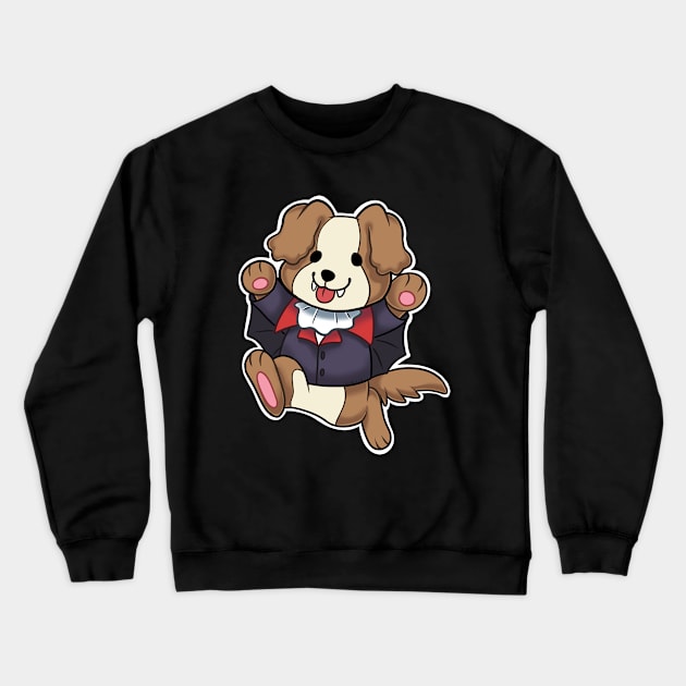 Vampire dressed pup Crewneck Sweatshirt by Grethe_B